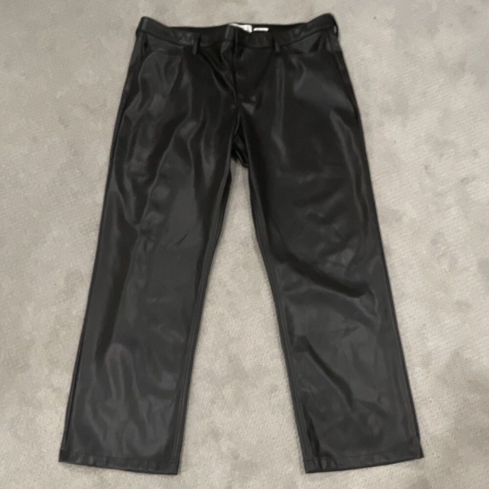 Abercrombie & Fitch The Baggy Low Rise Vegan Leather Pants